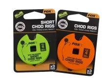 The image shows two packages of FOX Edges Chod Rigs. The left package is green-labeled 