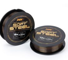 Two spools of Fox brand Soft Steel fishing line, labeled as 